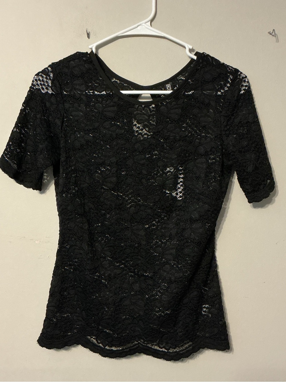 Yoana Baraschi Black Lace Short Sleeve Blouse